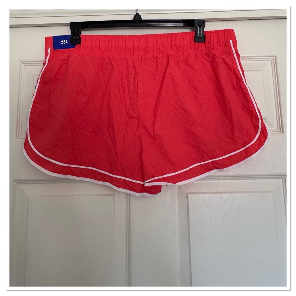 JoyLab Women's Woven Mid-Rise Athletic Shorts - Coral - Picture 3 of 5